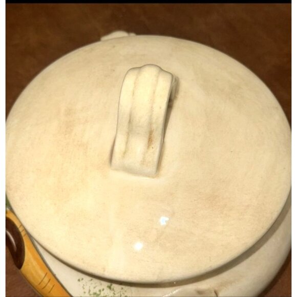 Vintage Hand-Painted Vegetable Motif Ceramic Soup Tureen With Lid - Picture 2 of 9